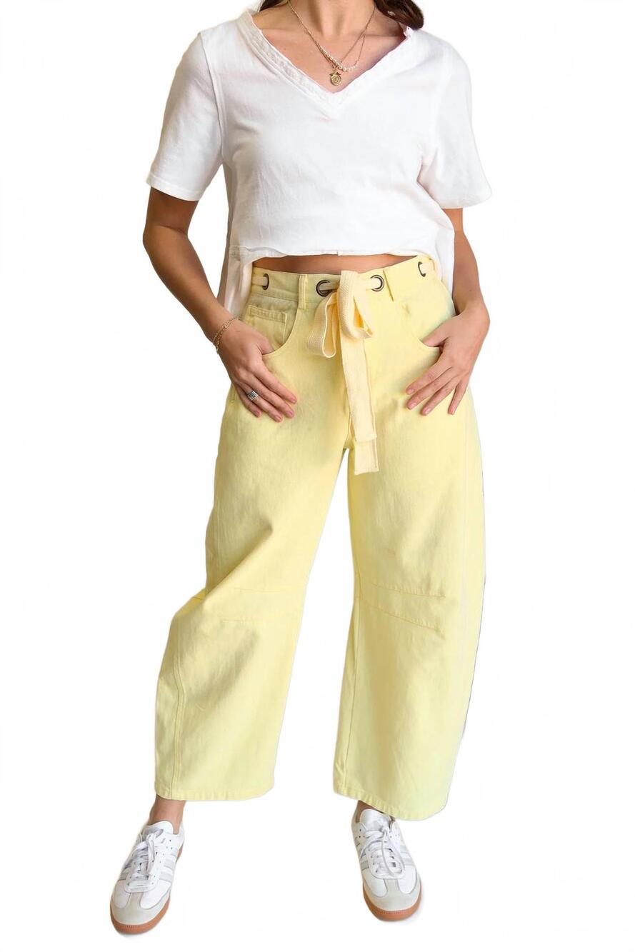 NEW HOW VERY LOVED delilah denim barrel jeans in yellow